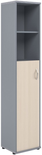 Шкаф колонка с глухой средней дверью СУ-1.6(L) Клен/Металлик 406365*1975